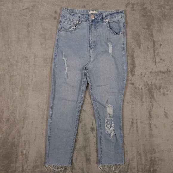 Cotton On Denim - Cotton On Jeans High 90s Distressed Jean –‎ Women's Size 4 – Light Wash Blue